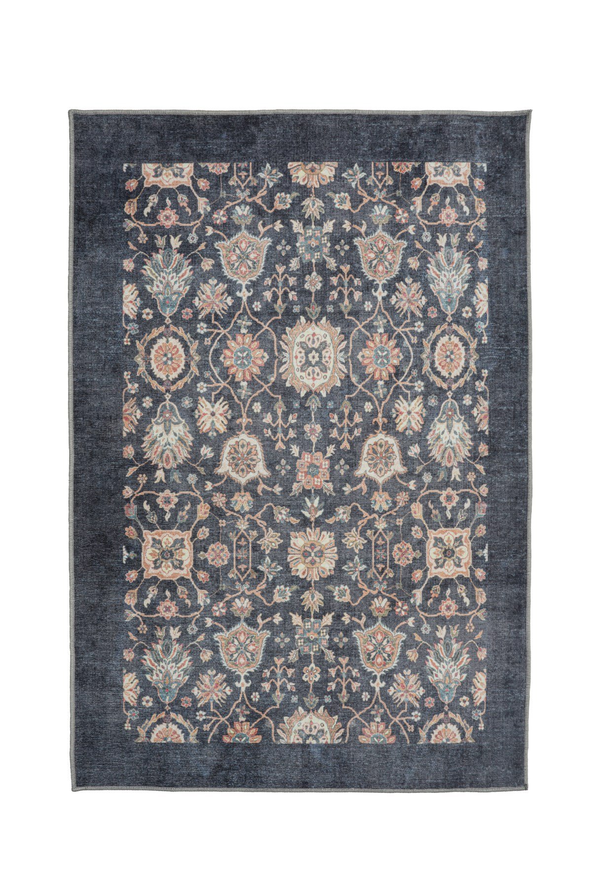Art Deco Dijital Şönil Halı | Vintage Desenli Halı | Kaymaz Tabanlı | Makinede Yıkanabilir | OART12 160x230