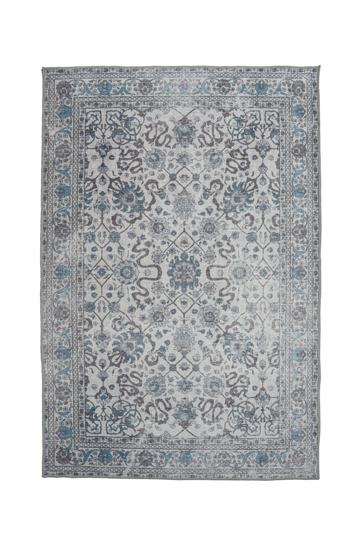 Art Deco Dijital Şönil Halı | Vintage Desenli Halı | Kaymaz Tabanlı | Makinede Yıkanabilir | OART19 160x230