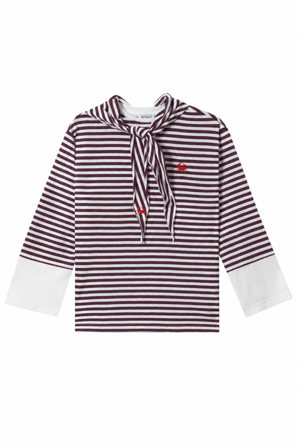 CRAB ÇİZGİLİ BLUZ BORDO
