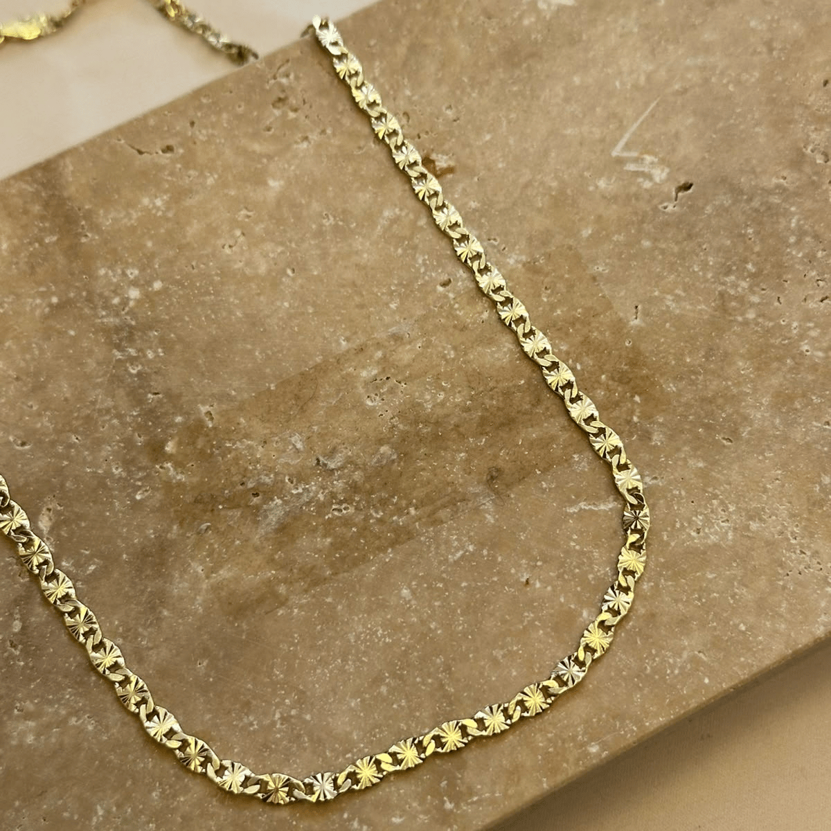 CM 14K Diamond-Cut Zincir Kolye