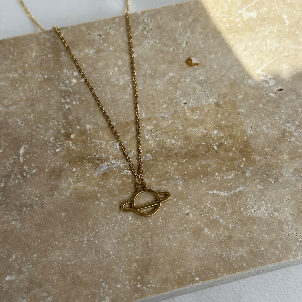 Gezegen Minimal Gold Kolye