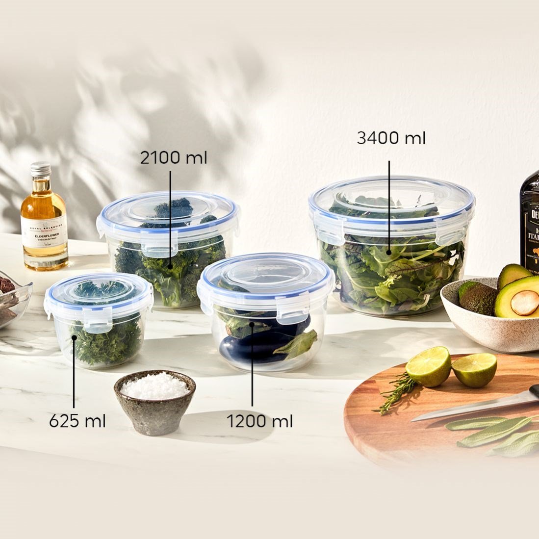 1200 ml Contalı Yuvarlak