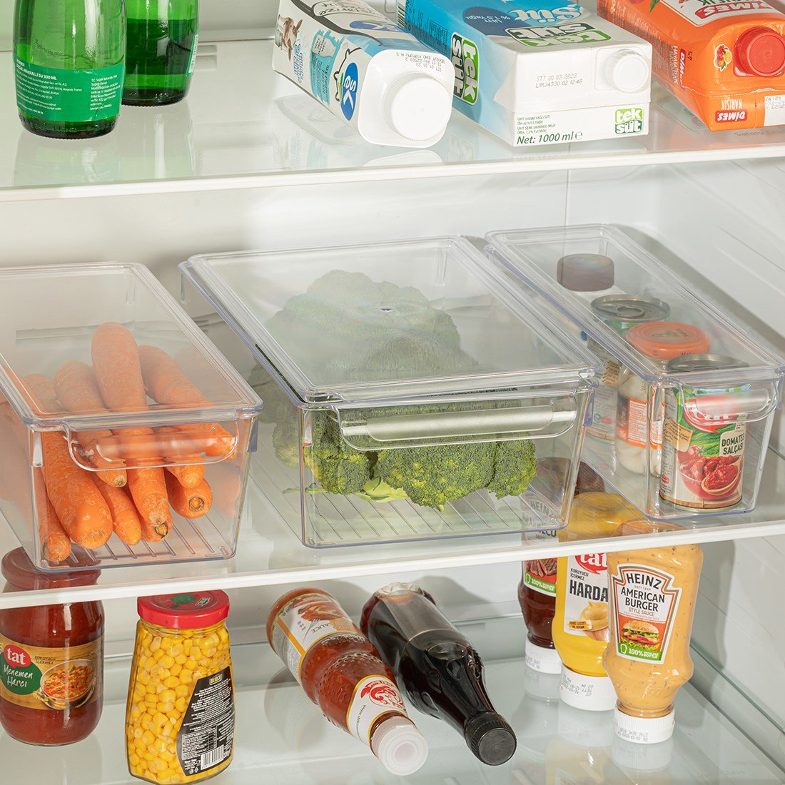 200x325x105mm Kapaklı Buzdolabı Organizer