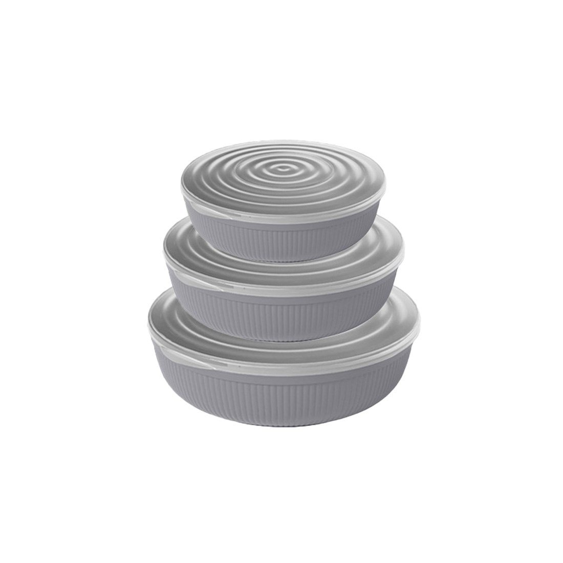 3 lü Sığ Line Chef Kapaklı Kase Set (2350,3000,4000)