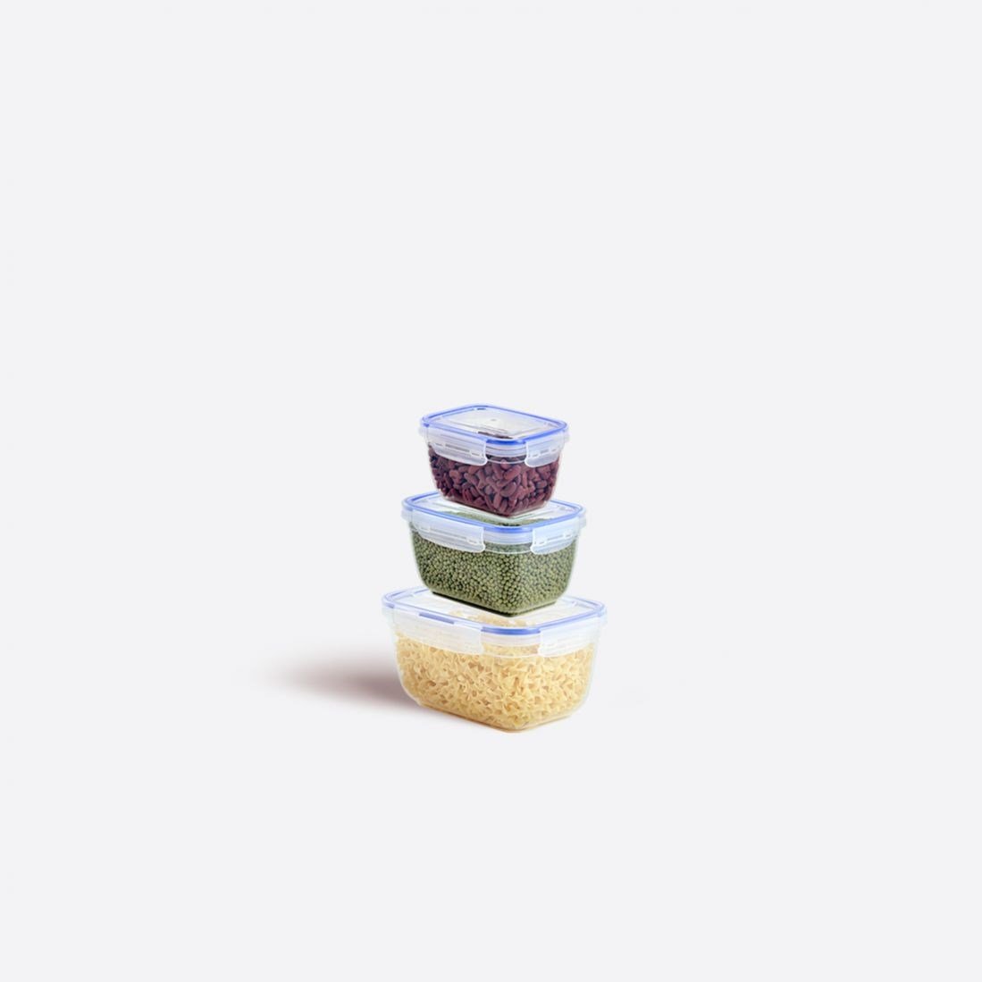 3 Parça Contalı Dikdörtgen Set (550-1000-1800 ml)
