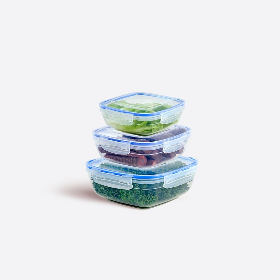 3 Parça Contalı Kare Set (1025-1700-2700 ml)