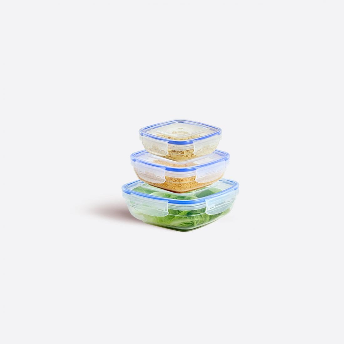 3 Parça Contalı Kare Set (350-600-1025 ml)