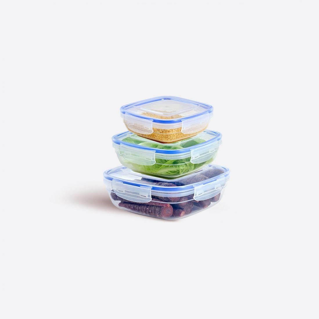 3 Parça Contalı Kare Set (600-1025-1700 ml)