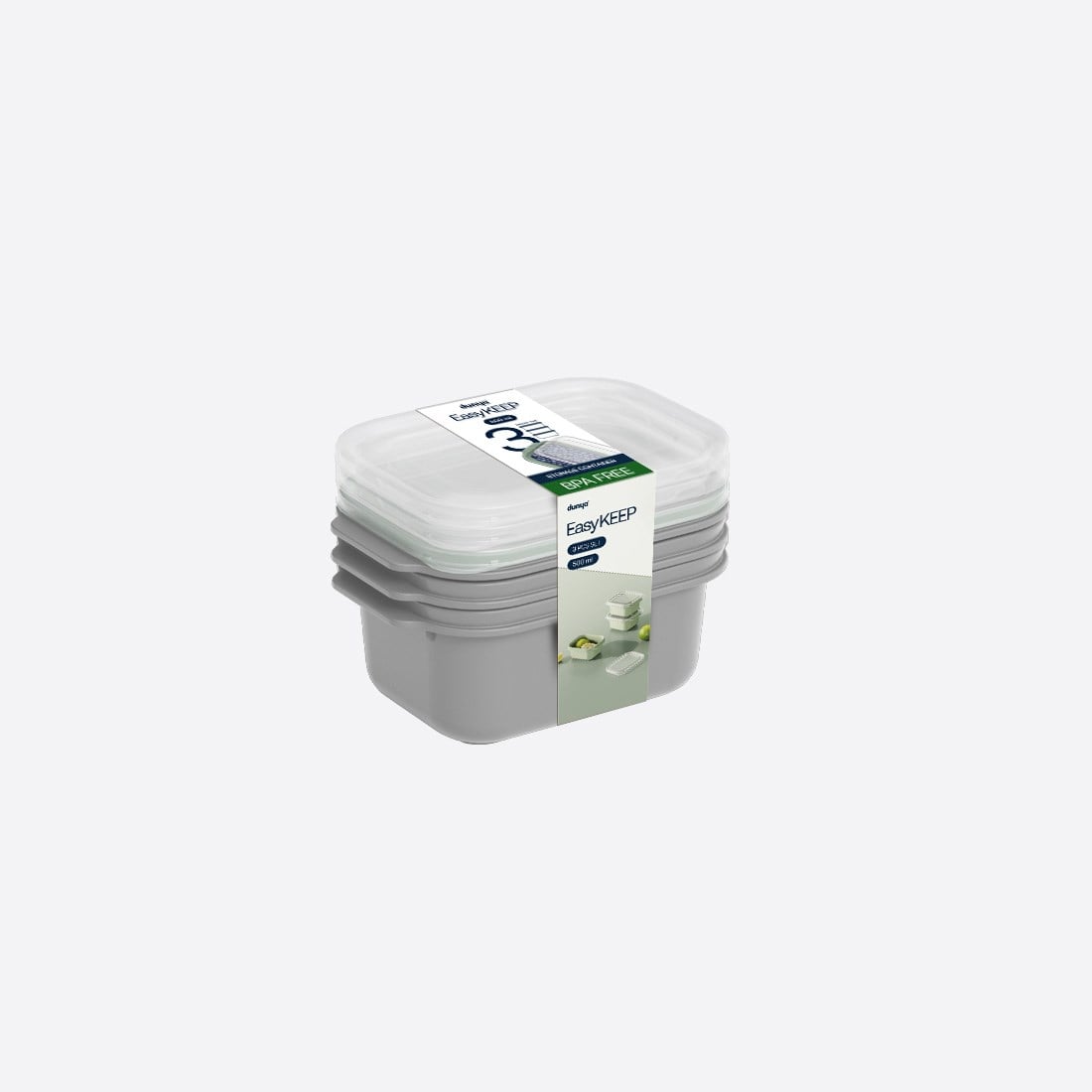 3 Parça Easy Keep Dikdörtgen Set ( 3 x 500 ml )