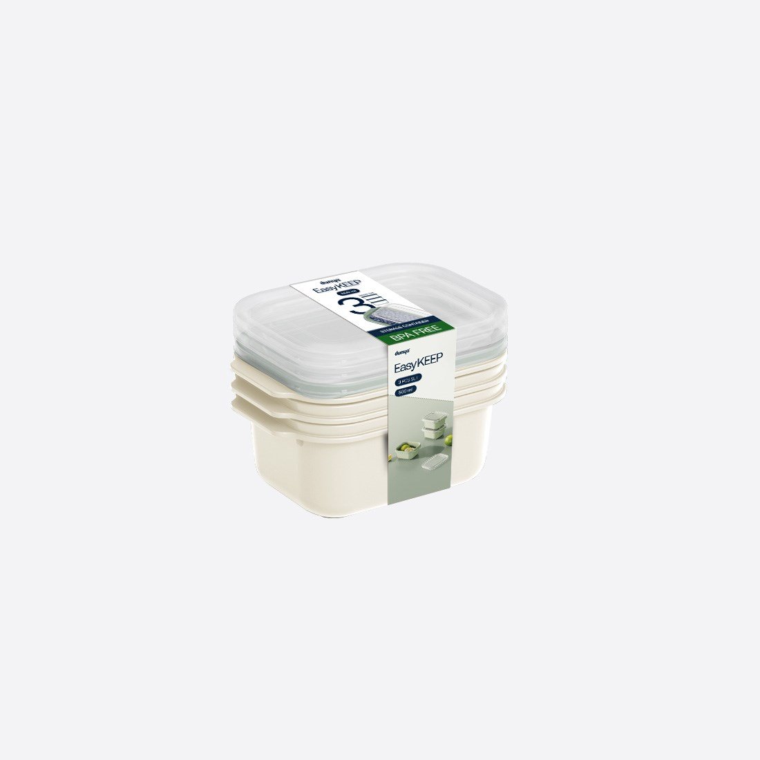 3 Parça Easy Keep Dikdörtgen Set ( 3 x 500 ml )