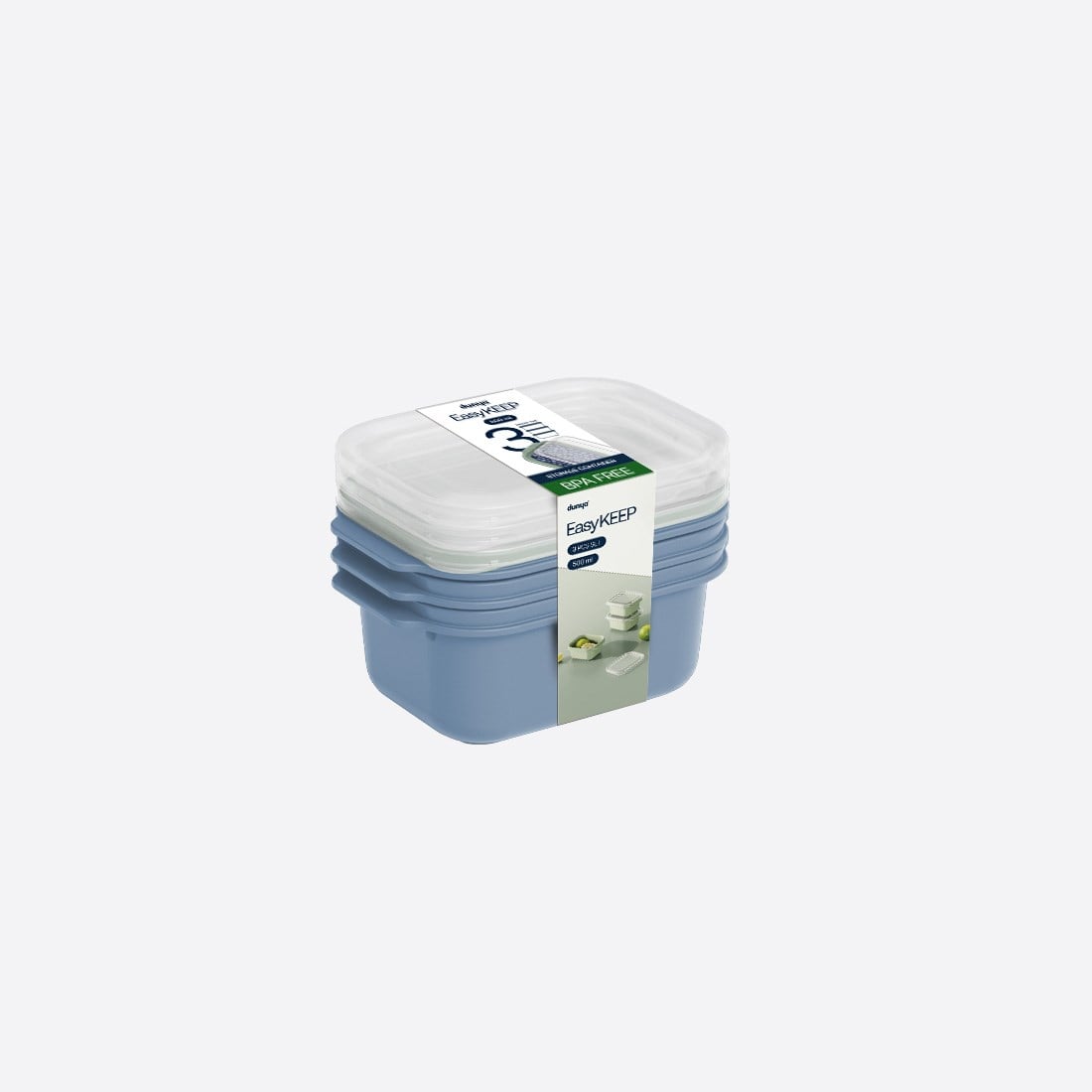 3 Parça Easy Keep Dikdörtgen Set ( 3 x 500 ml )
