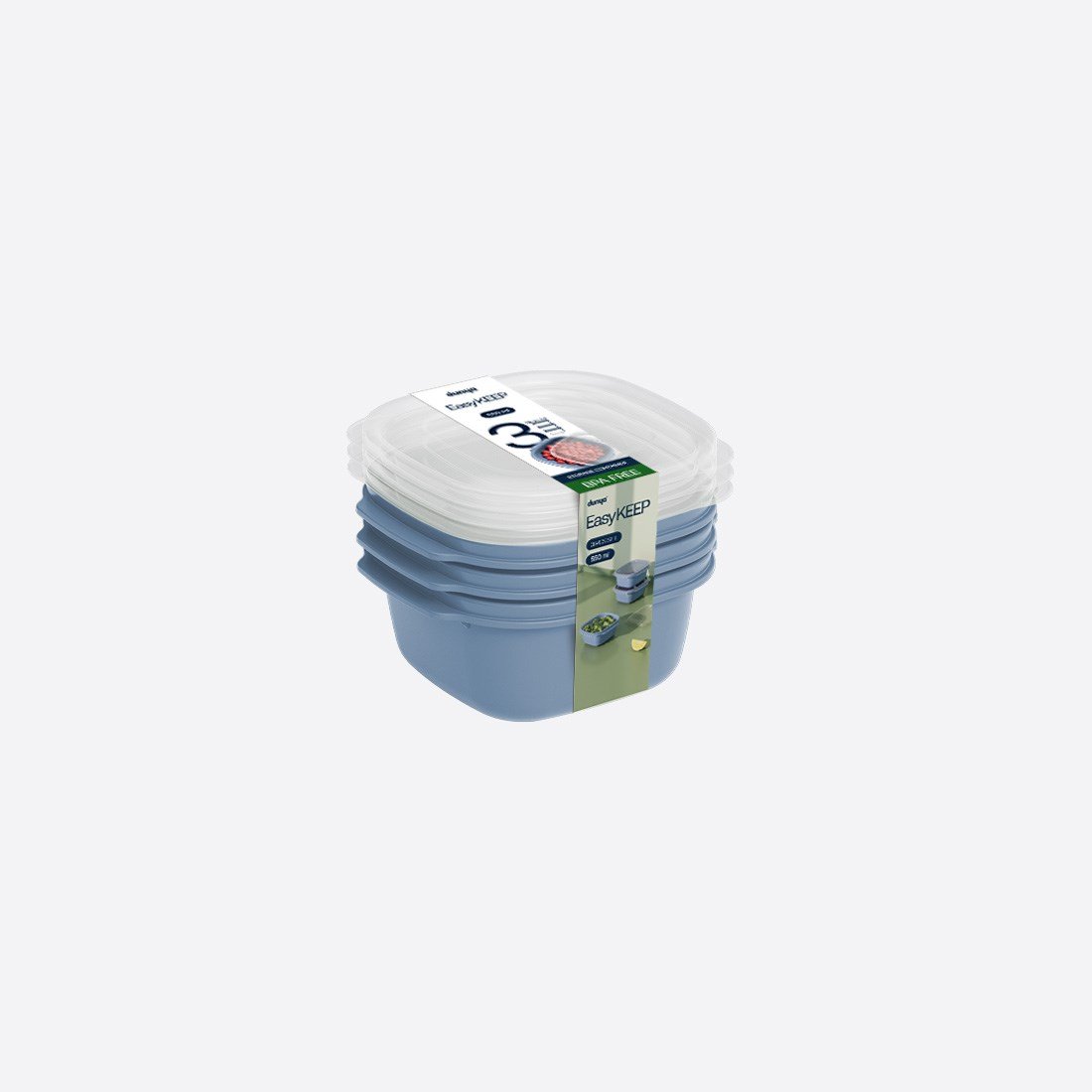 3 Parça Easy Keep Kare Set (3 x 550 ml)