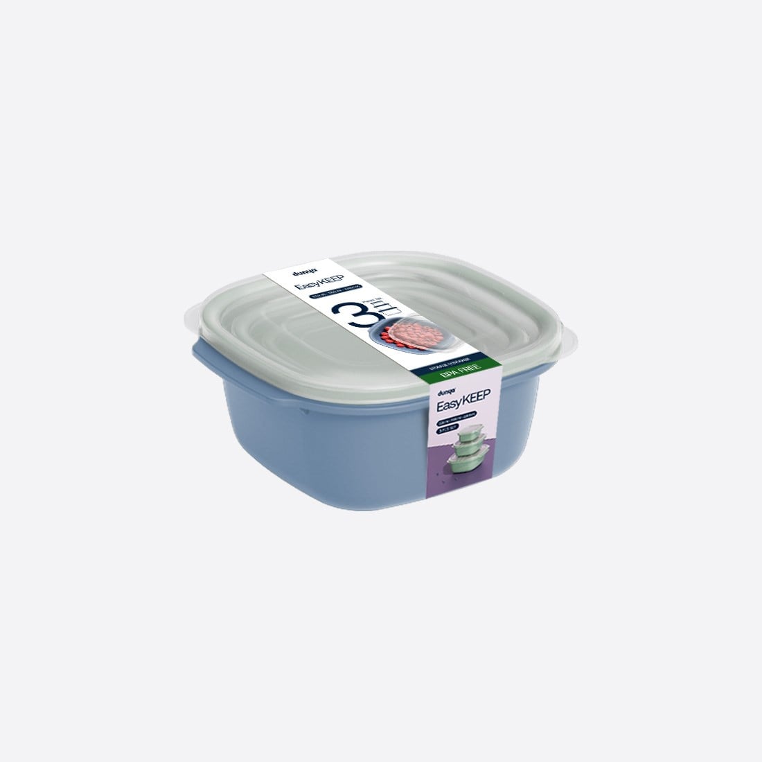 3 Parça Easy Keep Kare Set (550 x 1100 x 2200 ml)