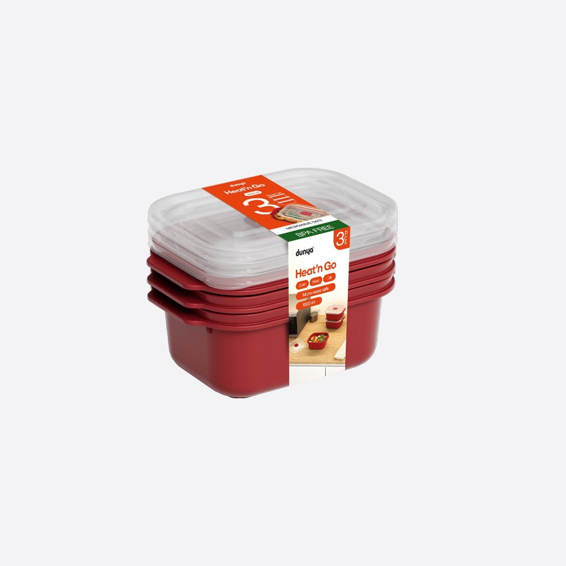 3 Parça Heat'n Go Dikdörtgen Set ( 3 x 1000 ml )