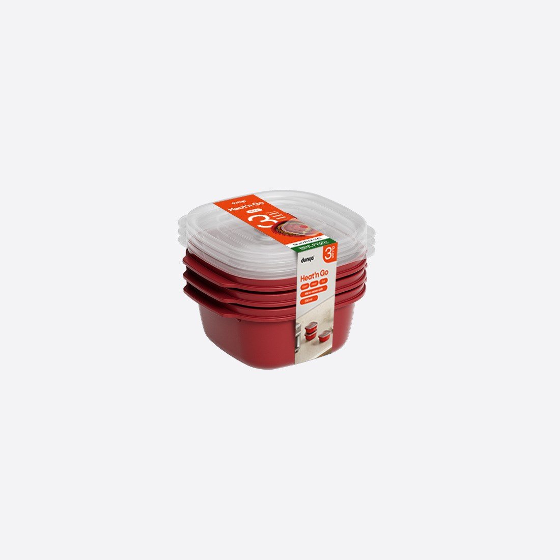 3 Parça Heat'n Go Kare Set ( 3 x 550 ml )