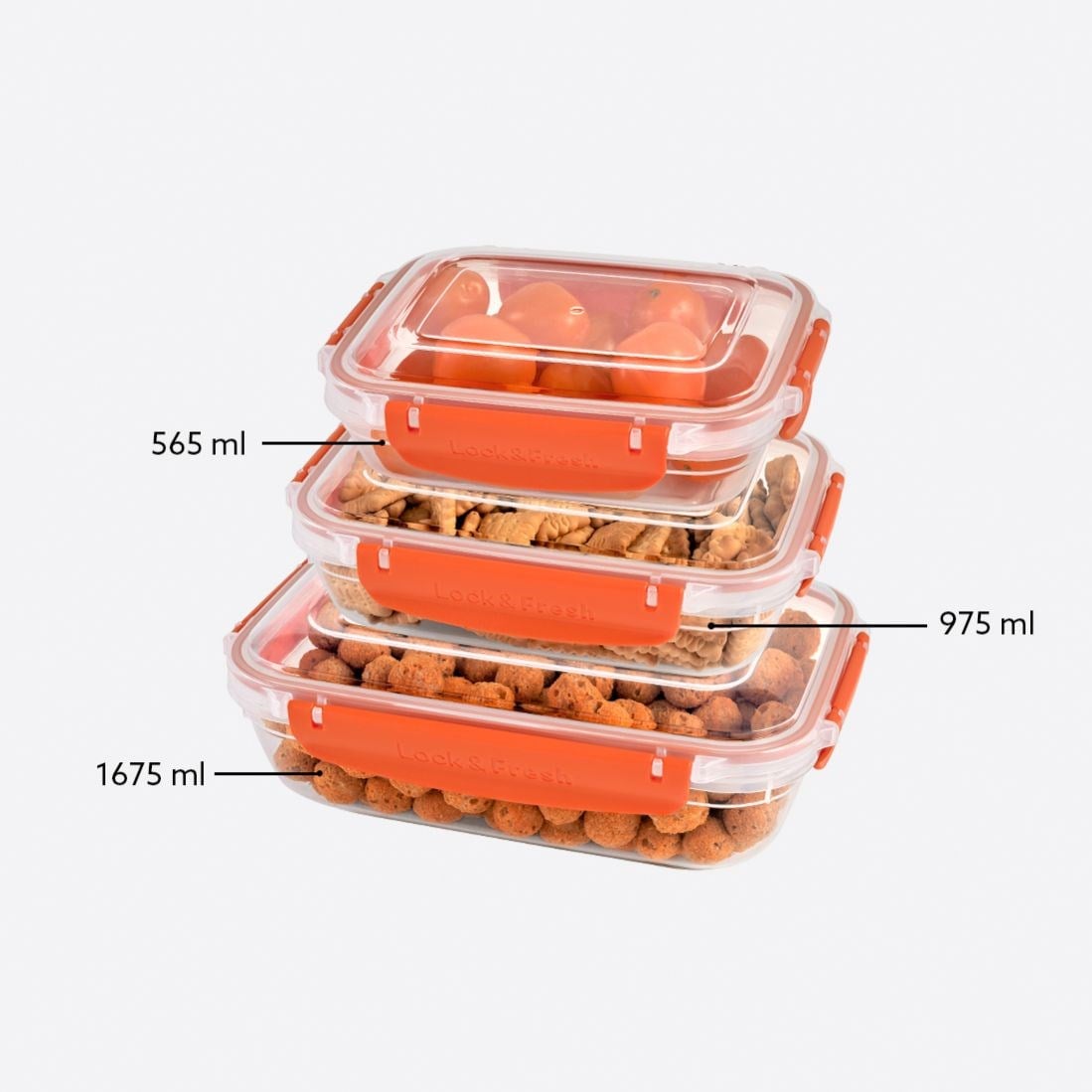 3 Parça Master Dikdörtgen Set (565-975-1675 ml)
