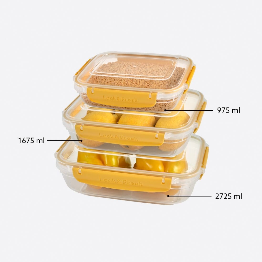 3 Parça Master Dikdörtgen Set (975-1675-2725 ml)
