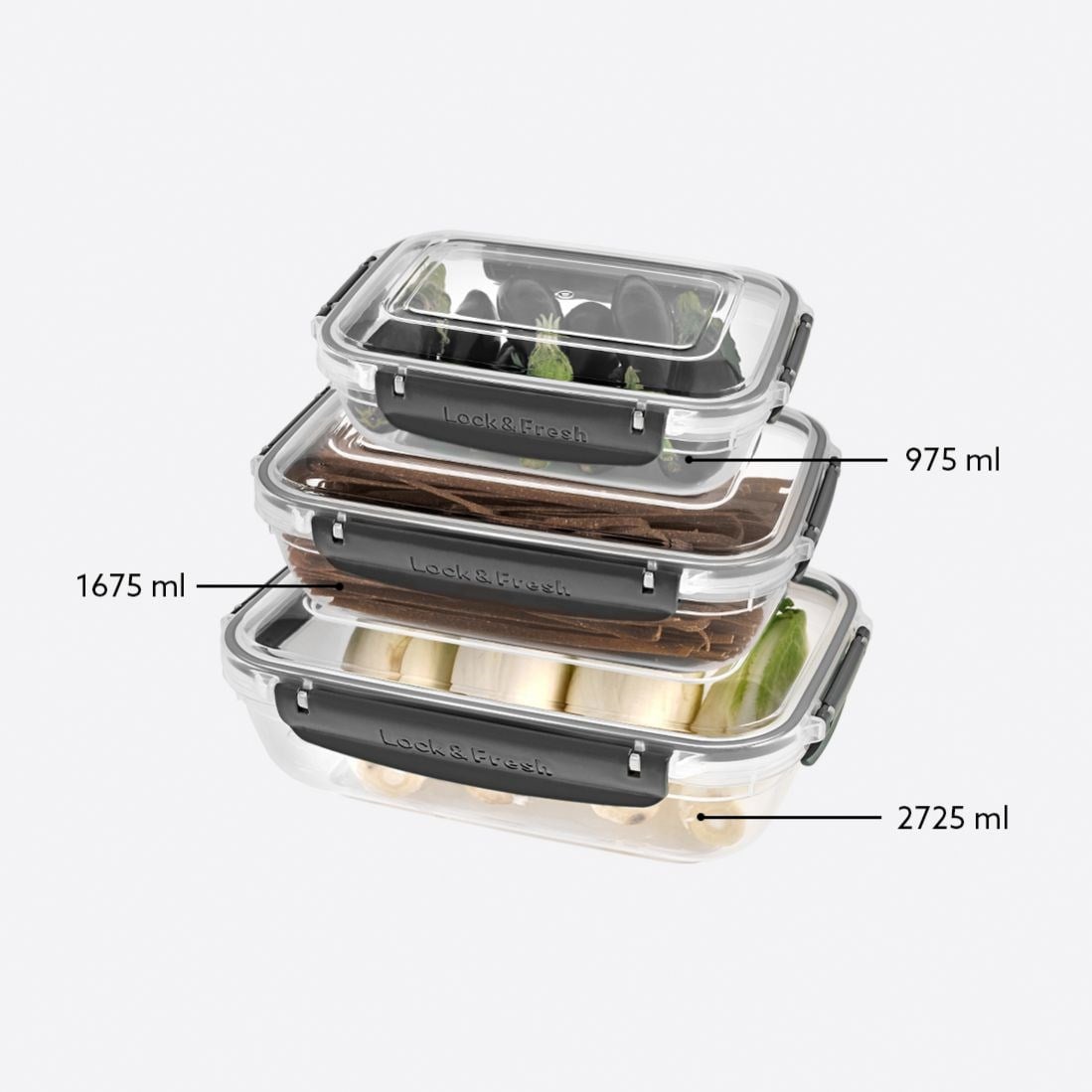 3 Parça Master Dikdörtgen Set (975-1675-2725 ml)
