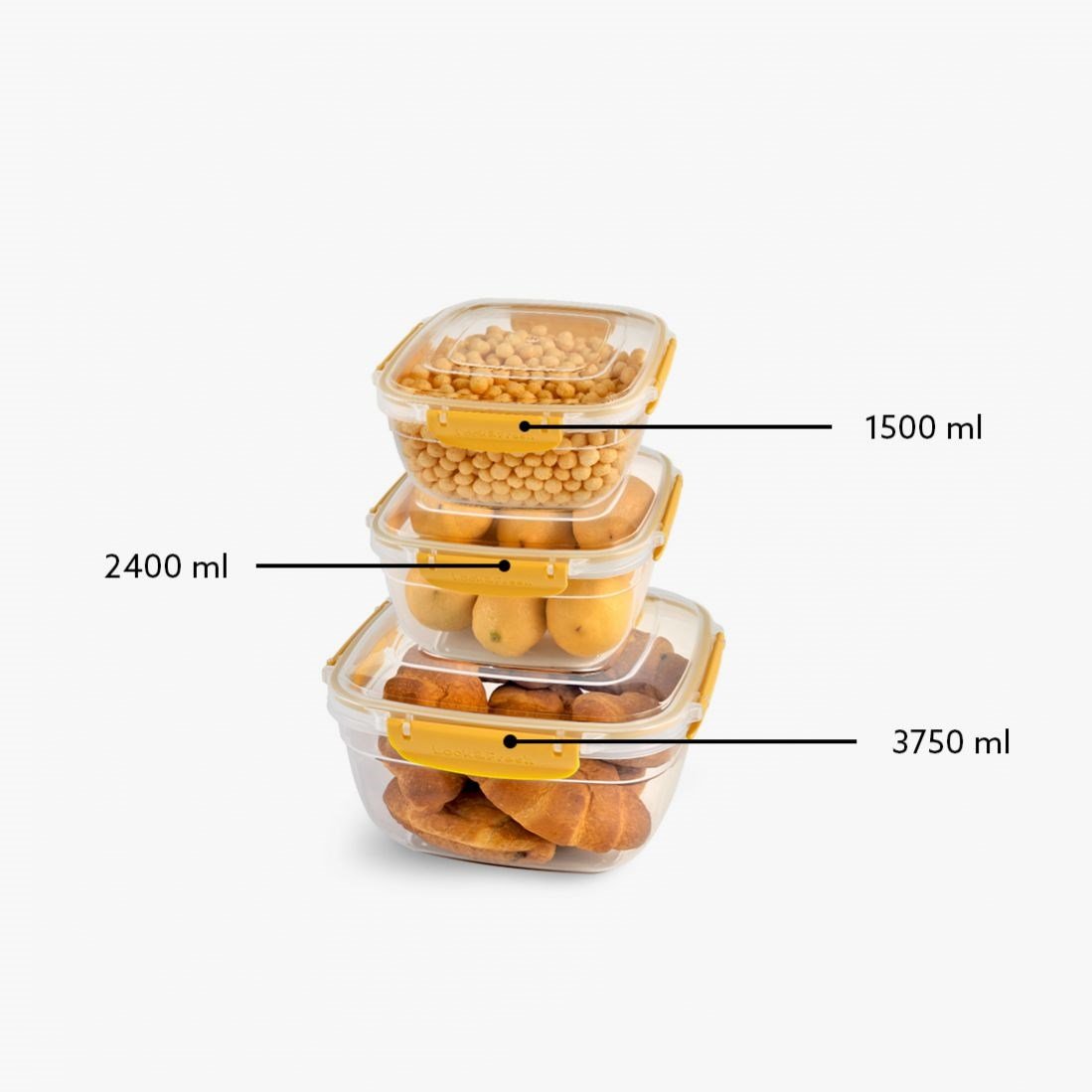 3 Parça Master Kare Set (1500-2400-3750 ml)