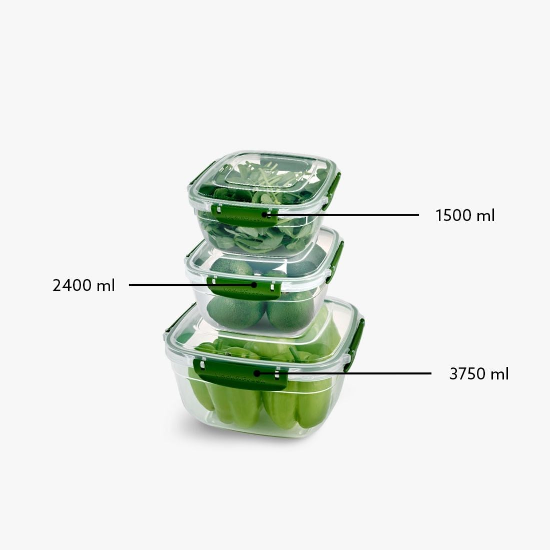 3 Parça Master Kare Set (1500-2400-3750 ml)