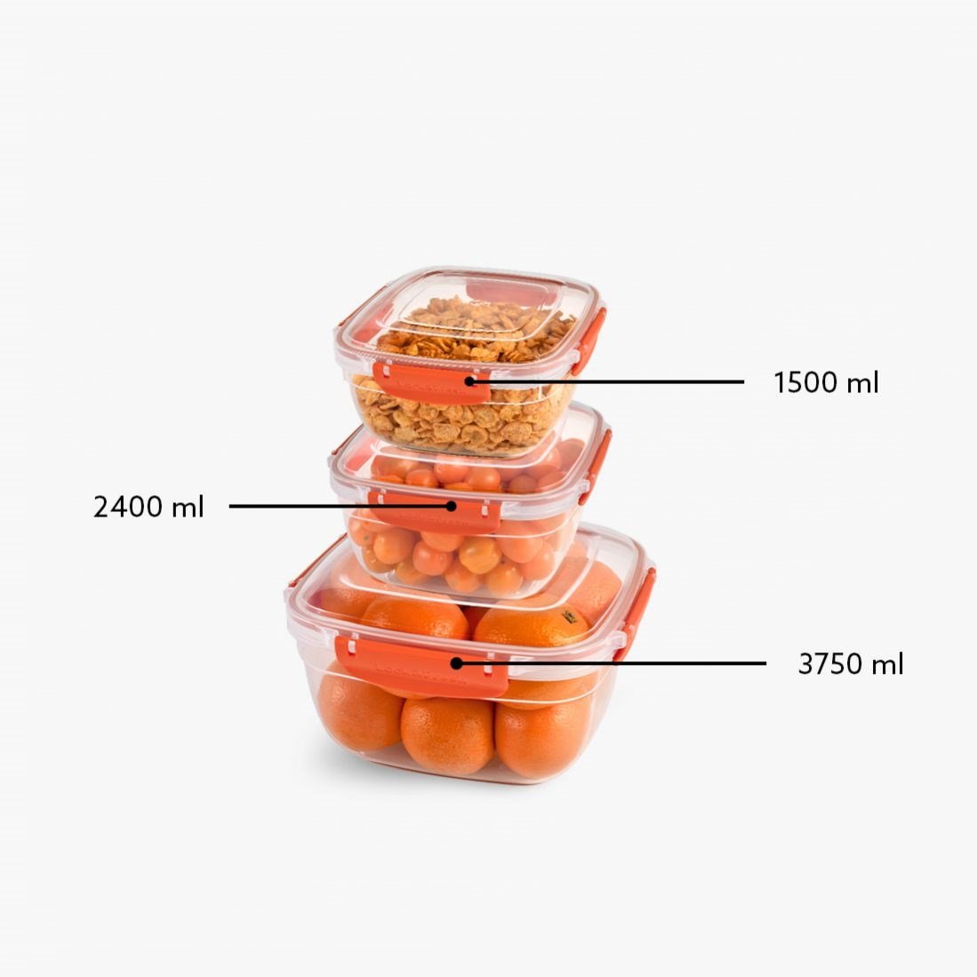 3 Parça Master Kare Set (1500-2400-3750 ml)