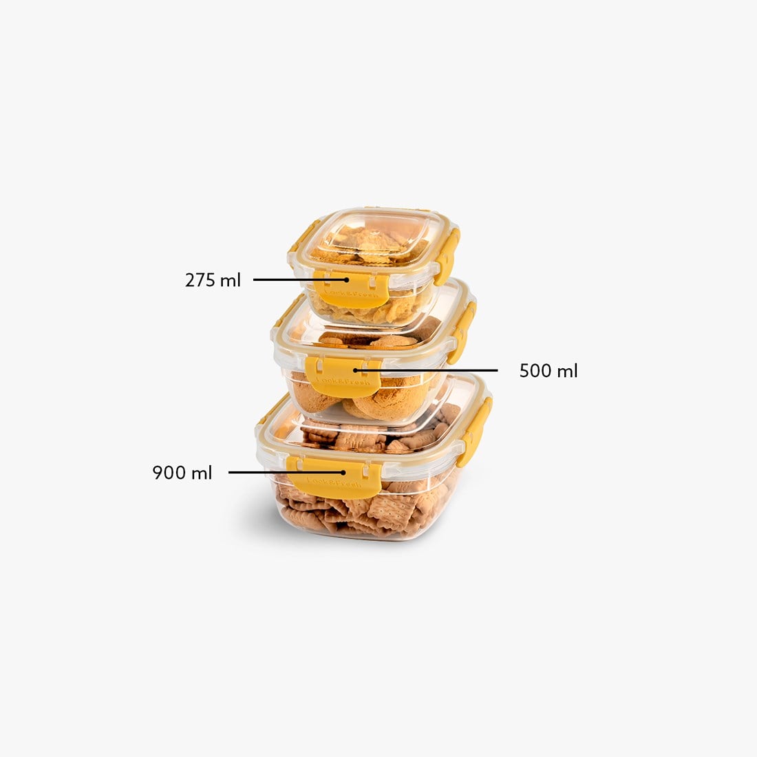 3 Parça Master Kare Set (275-500-900 ml)