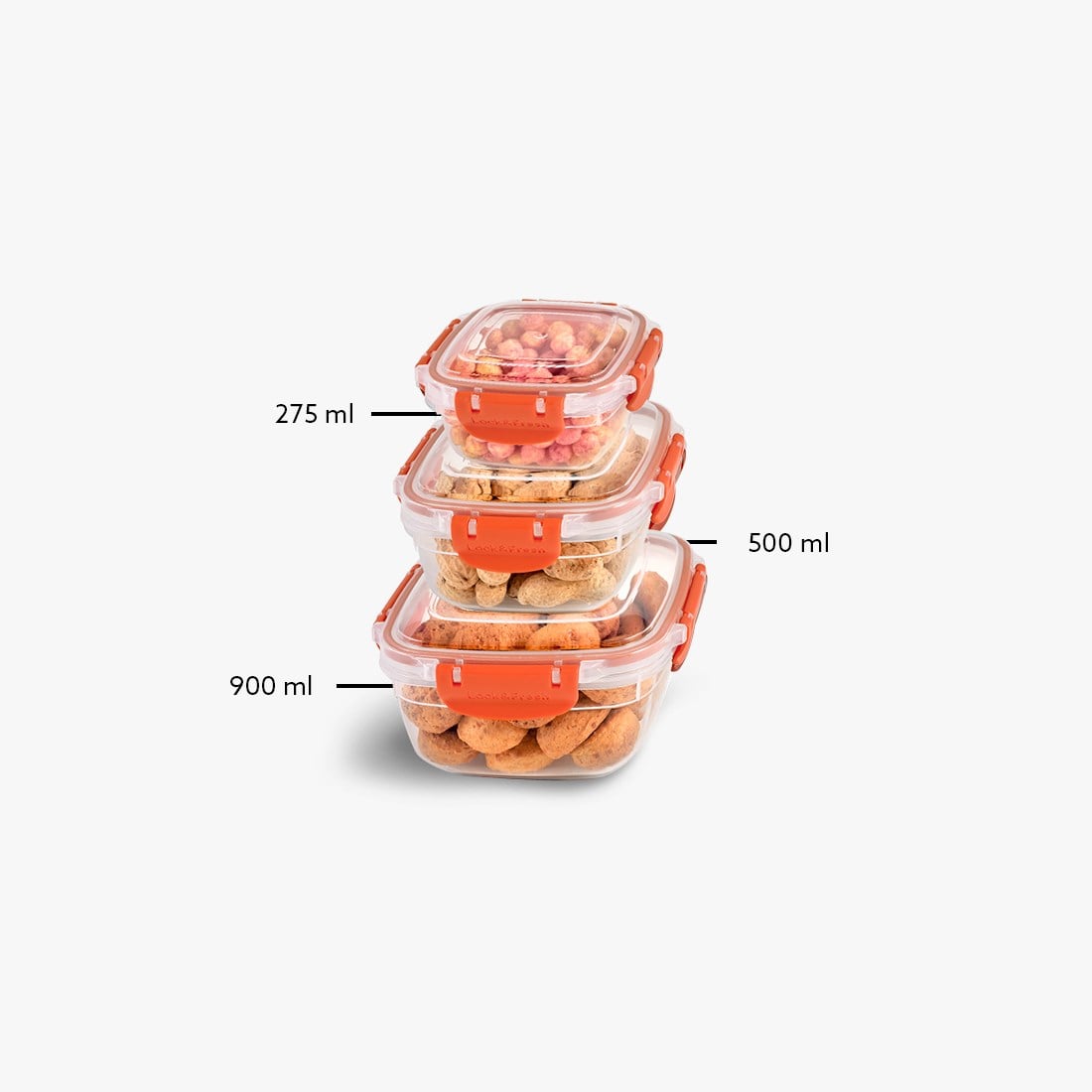 3 Parça Master Kare Set (275-500-900 ml)