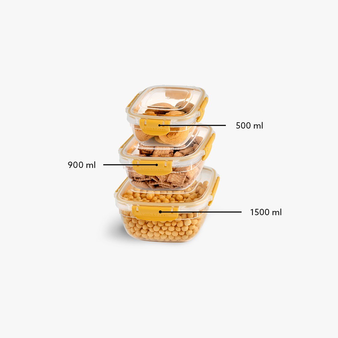 3 Parça Master Kare Set (500-900-1500 ml)