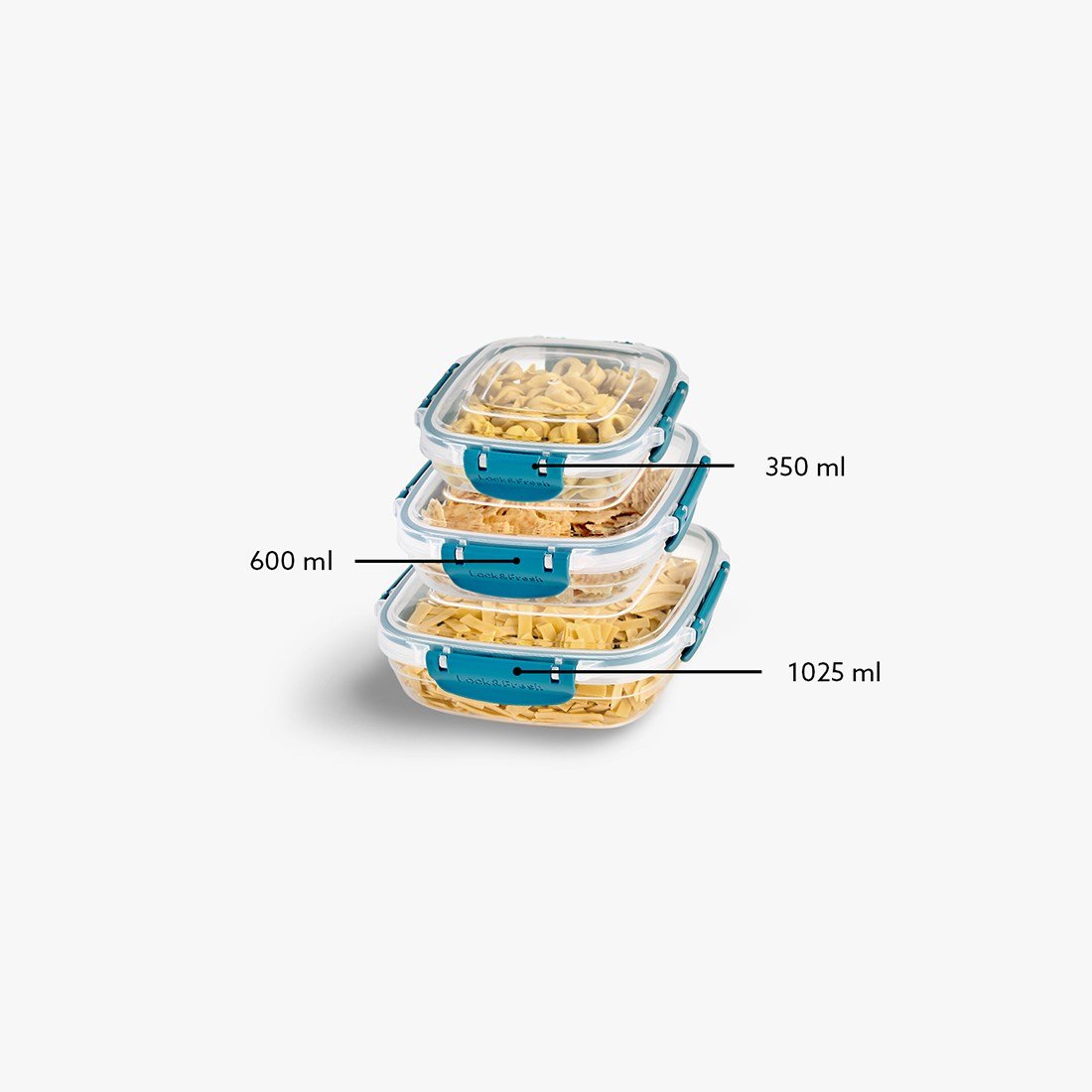3 Parça Master Kare Set (600-1025-1700 ml)