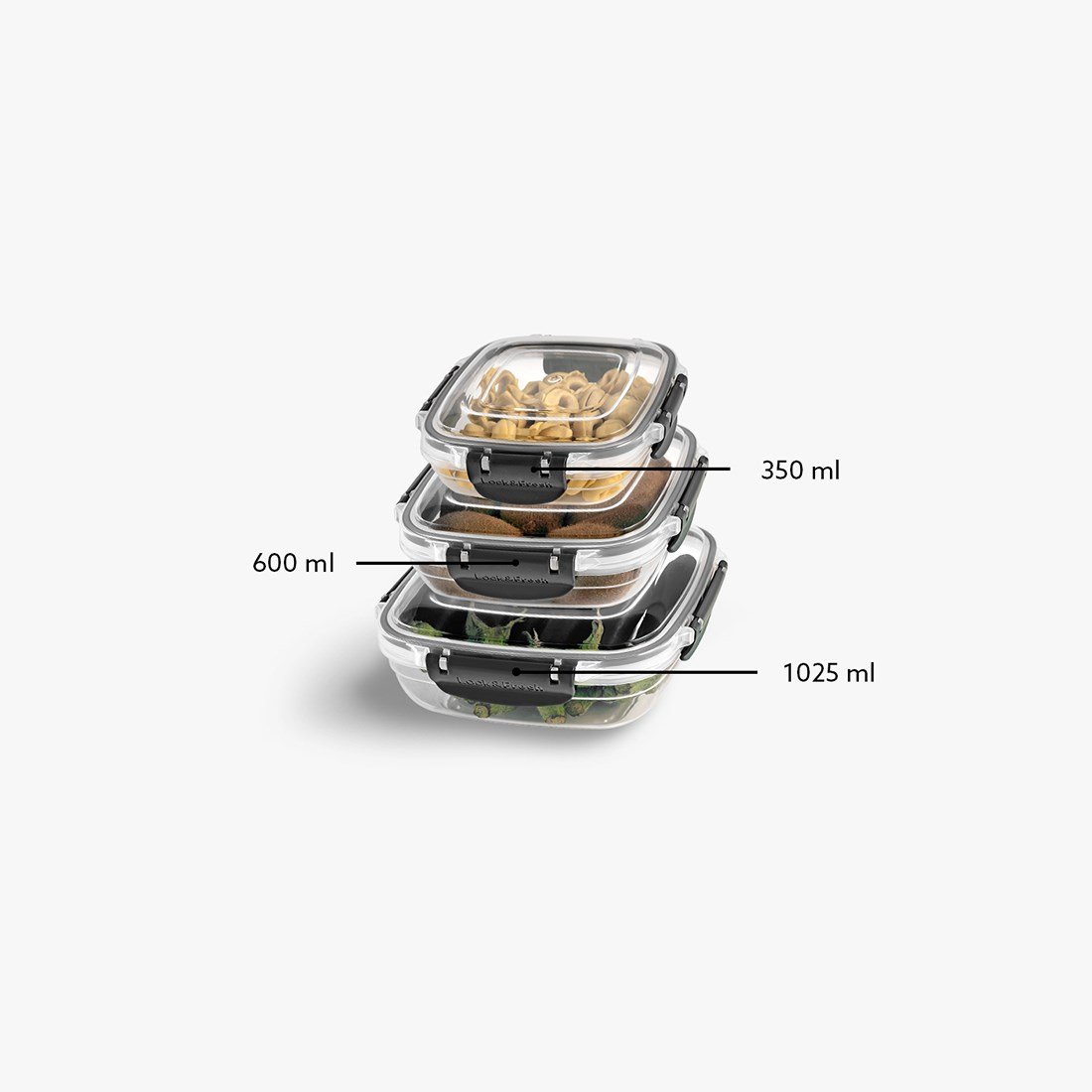 3 Parça Master Kare Set (600-1025-1700 ml)