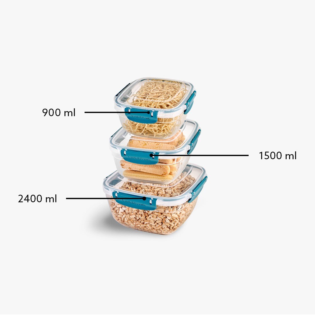 3 Parça Master Kare Set (900-1500-2400 ml)