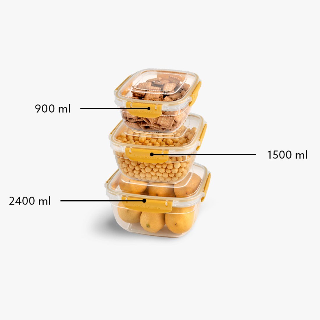 3 Parça Master Kare Set (900-1500-2400 ml)