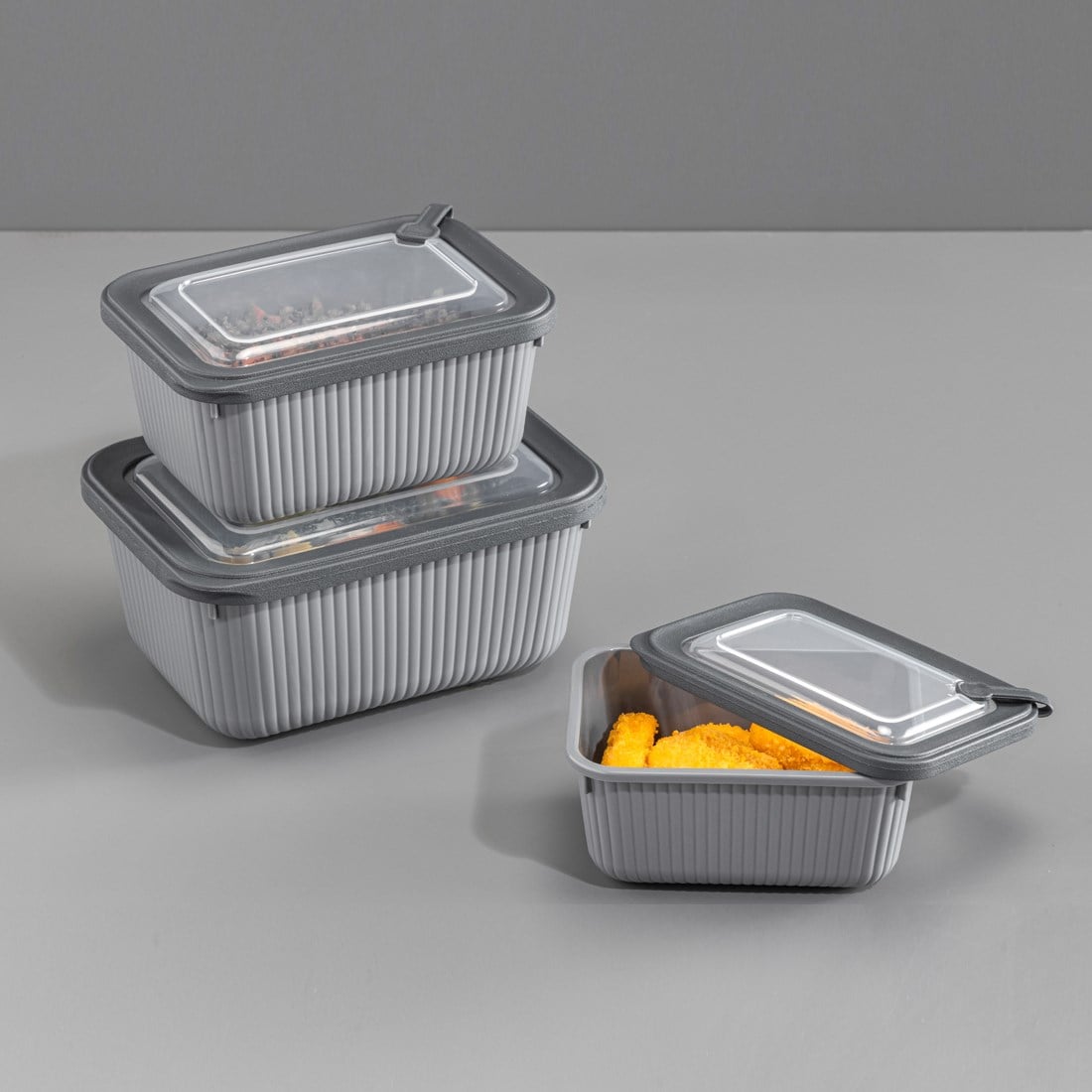 3 Parça MicroLine Dikdörtgen Set ( 1100-1800-3000 ml )