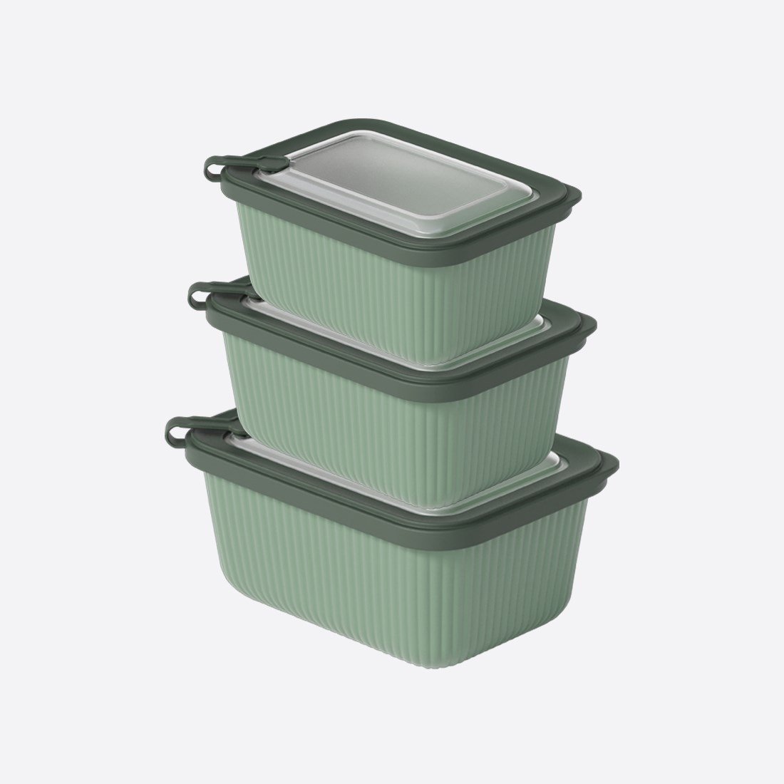 3 Parça MicroLine Dikdörtgen Set ( 1100-1800-3000 ml )