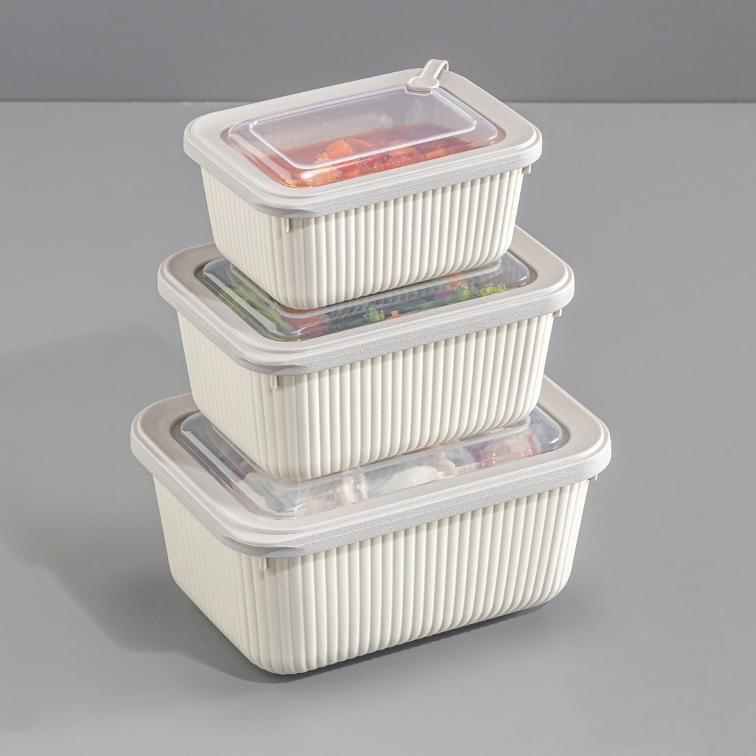 3 Parça MicroLine Dikdörtgen Set ( 1100-1800-3000 ml )