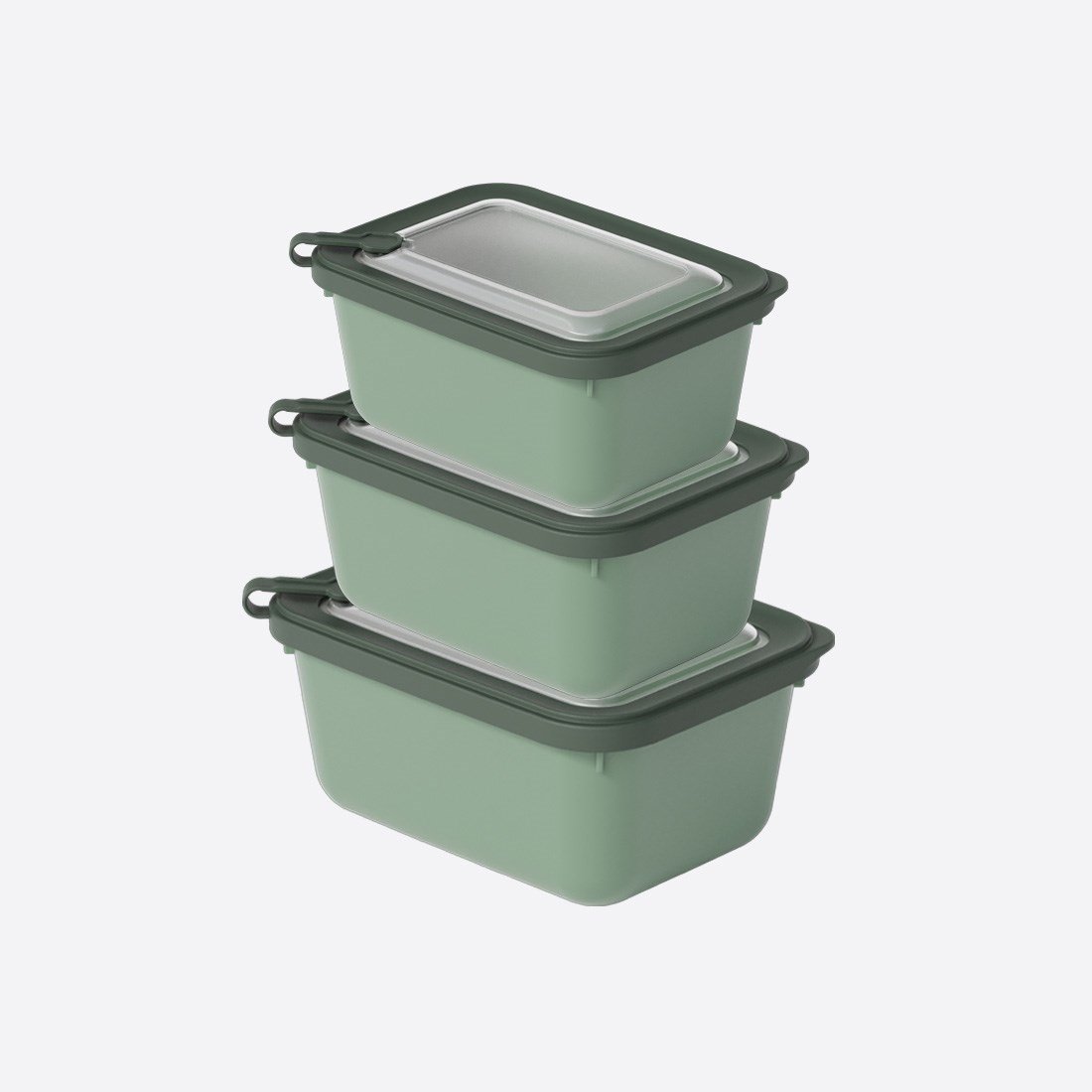 3 Parça MicroSafe Dikdörtgen Set ( 600-1100-1800 ml )