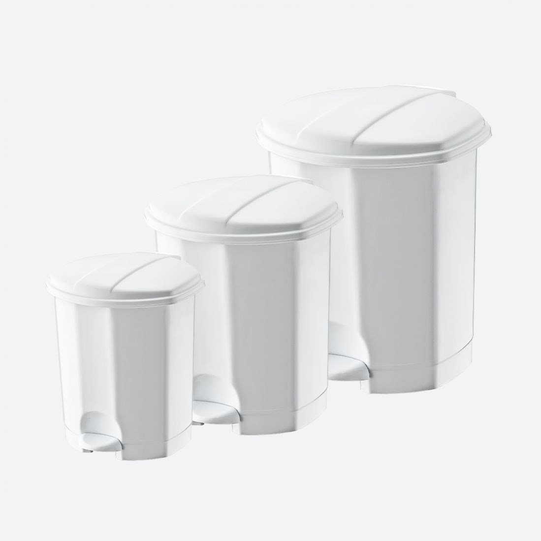 3 Parça Pedallı Çöp Kovası Set (7L-18L-50L)