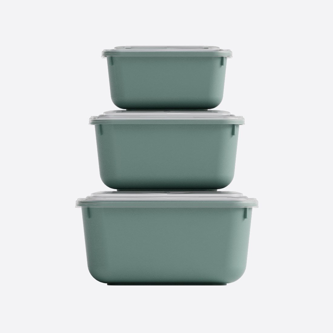 3 Parça Snap Lid Dikdörtgen Set (600-1100-1800 ml)