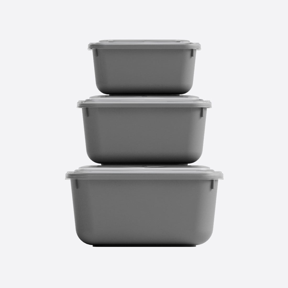 3 Parça Snap Lid Dikdörtgen Set (600-1100-1800 ml)