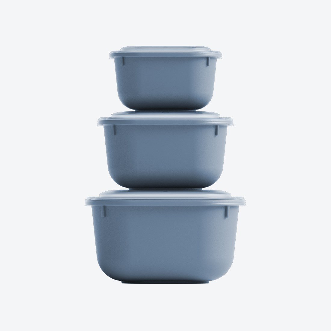 3 Parça Snap Lid Kare Set (600-1100-1800 ml)