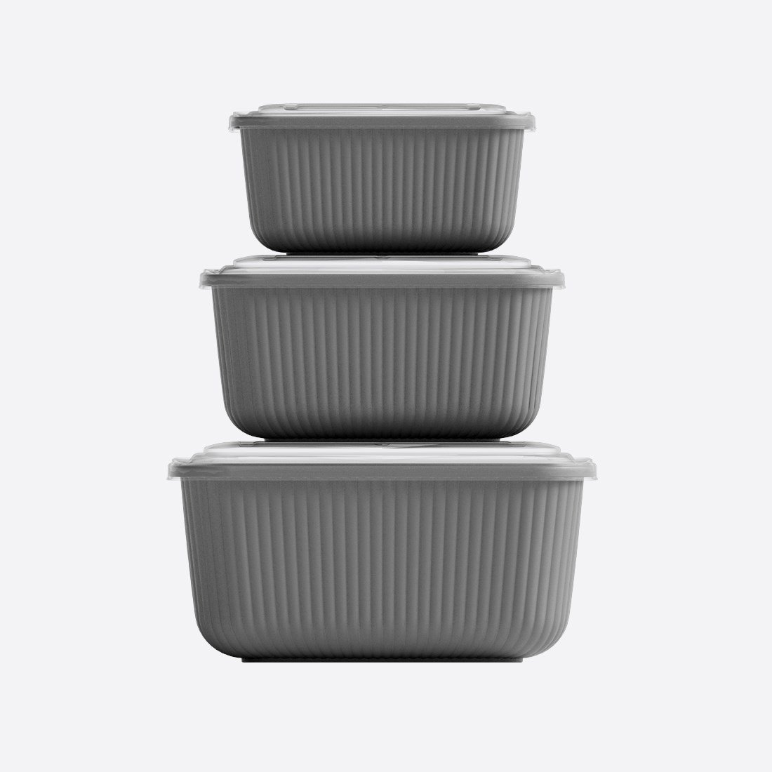3 Parça Snap Lid Line Dikdörtgen Set (600-1100-1800 ml)