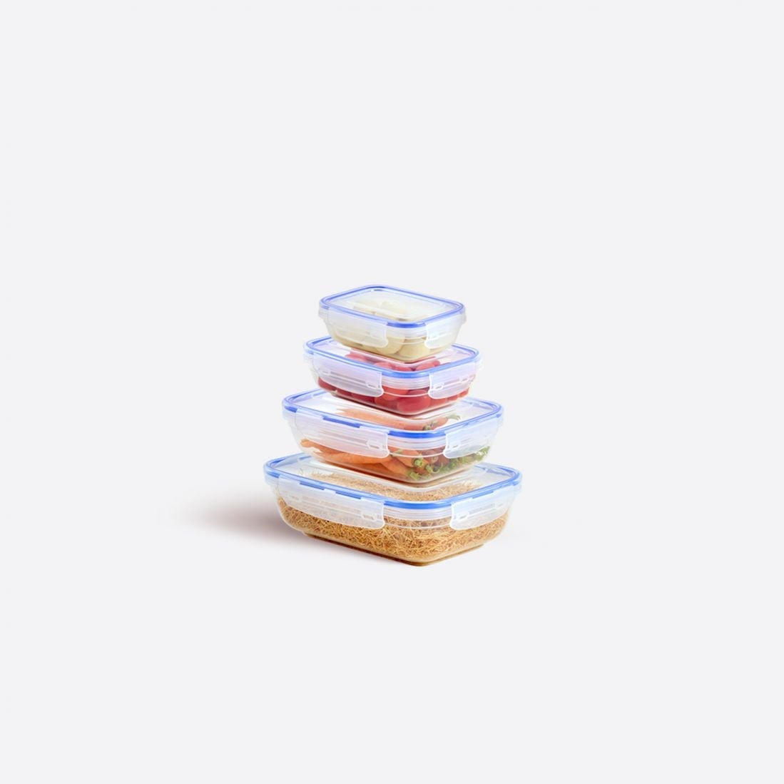 4 Parça Contalı Dikdörtgen Set (310-565-975-1675 ml)