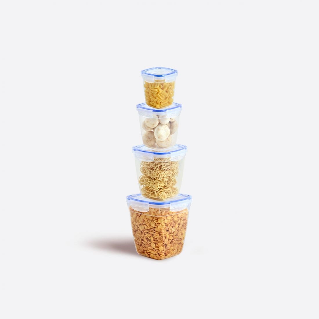 4 Parça Contalı Kare Set (575-1075-1900-3200 ml)