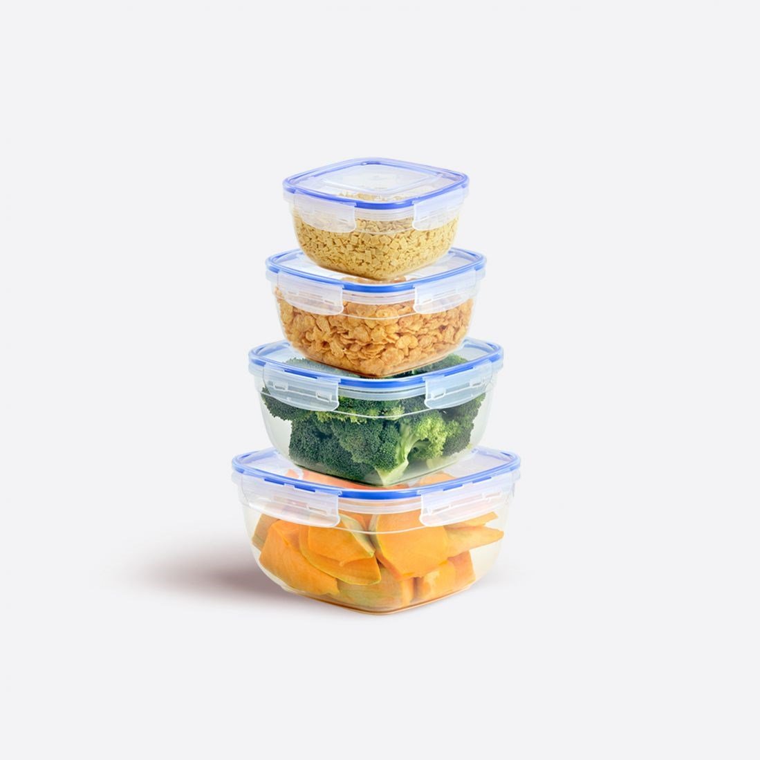 4 Parça Contalı Kare Set (900-1500-2400-3750 ml)