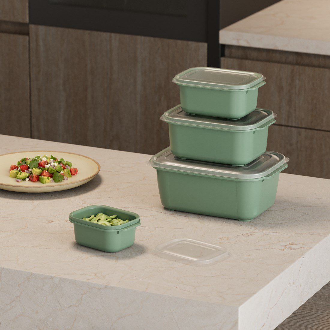 4 Parça Easy Keep Dikdörtgen Set ( 500 x 1000 x 2000 x 3500 ml )