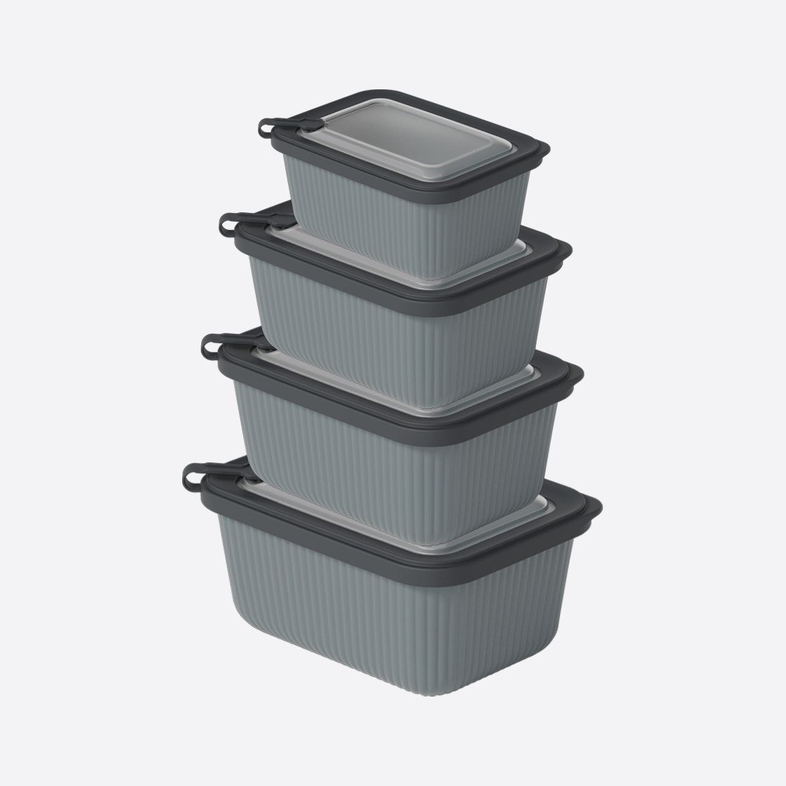 4 Parça MicroLine Dikdörtgen Set ( 600-1100-1800-3000 ml )
