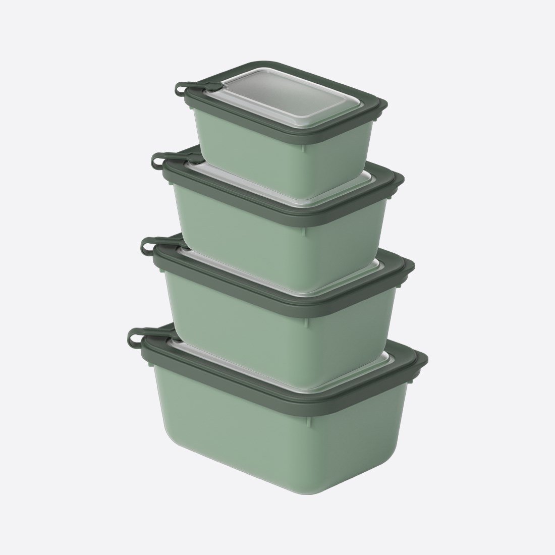 4 Parça MicroSafe Dikdörtgen Set ( 600-1100-1800-3000 ml )