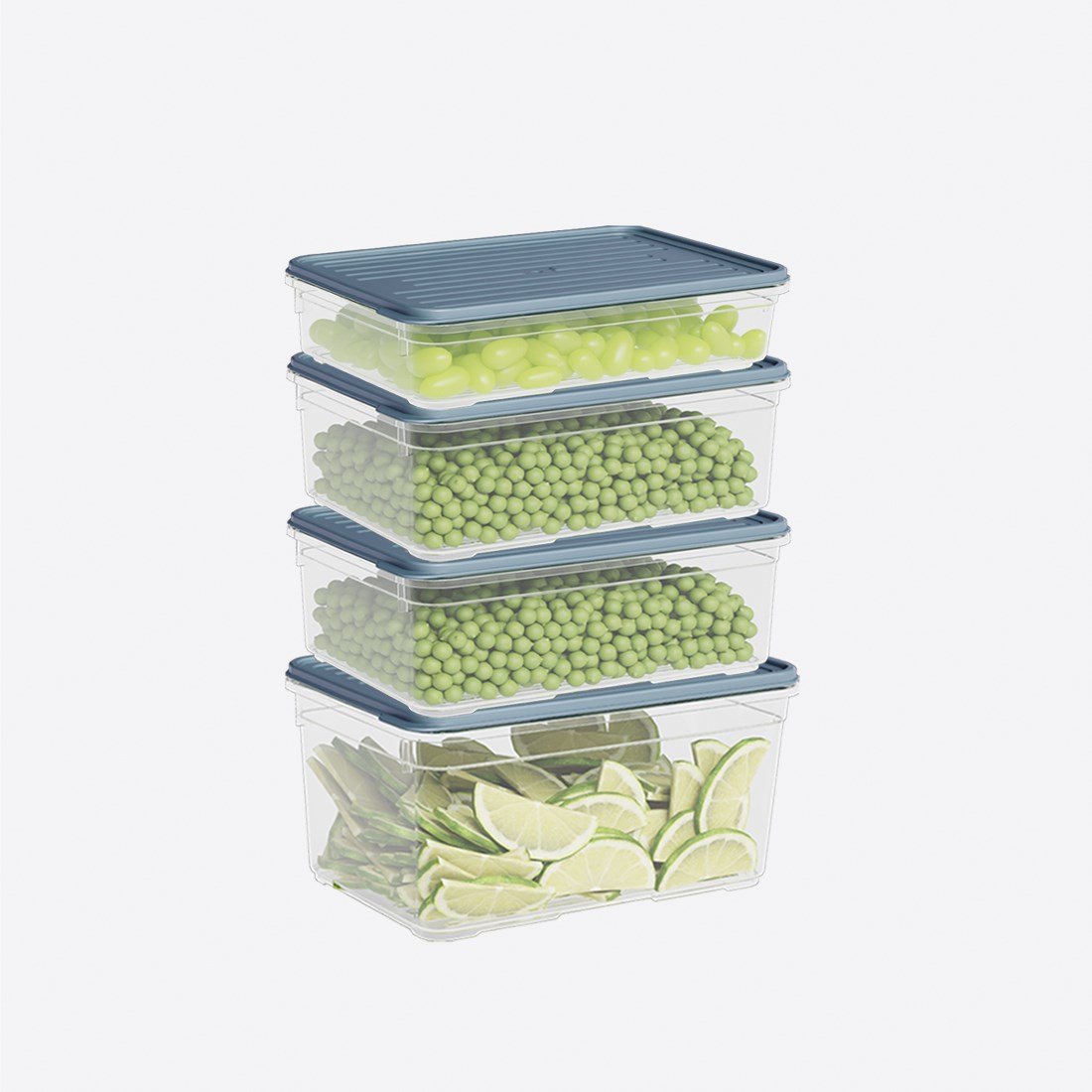 4 Parça Smart Modüler Set ( 1100 ml, 2x1650 ml, 2100 ml )