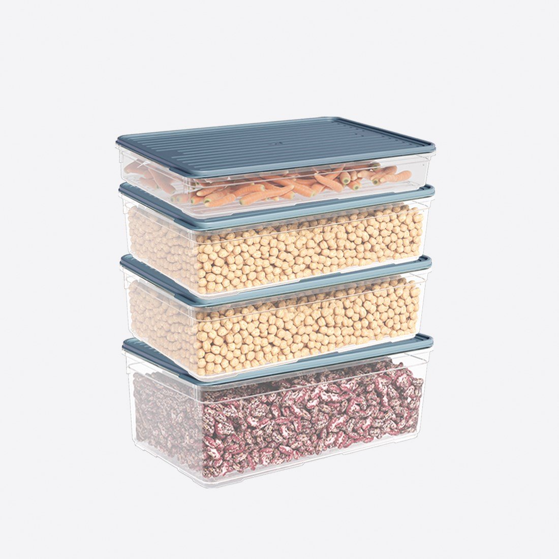 4 Parça Smart Modüler Set ( 2200 ml, 2x3250 ml, 4300 ml )