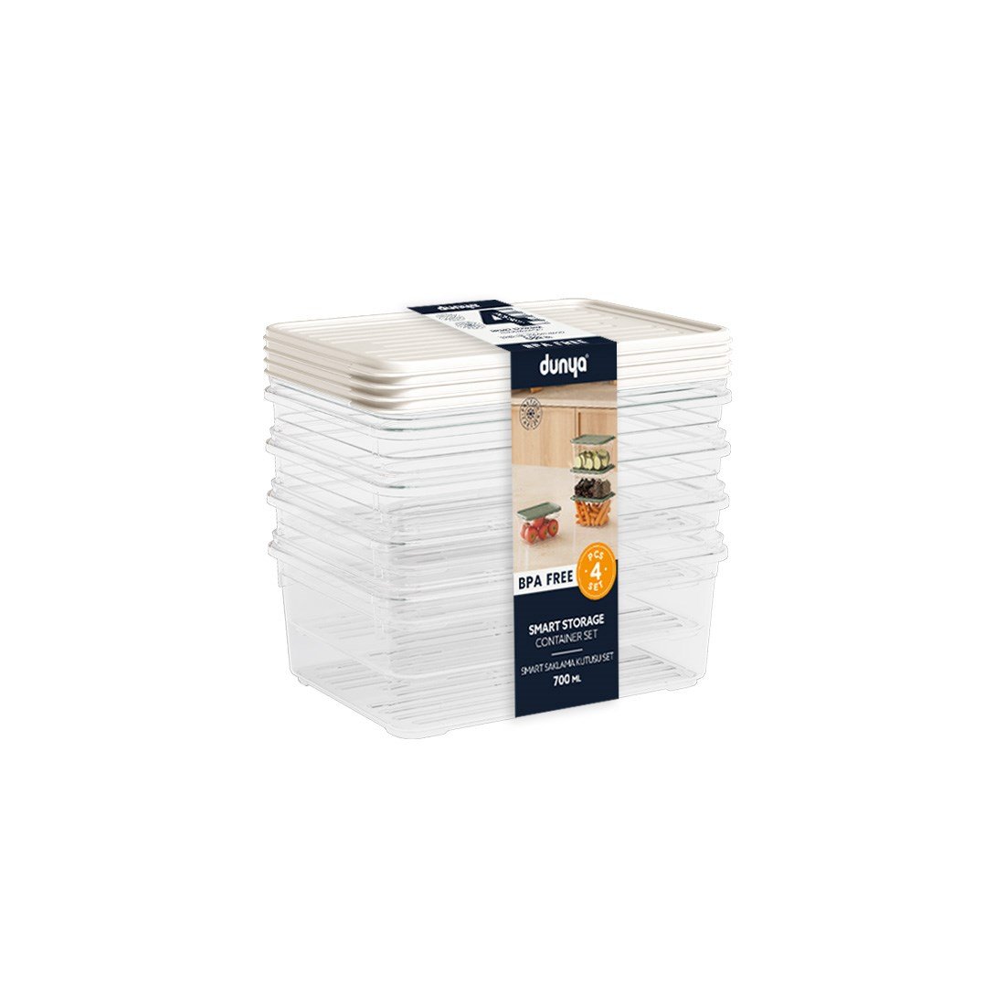 4 Parça Smart Saklama Kabı Set (4 x 700 ml)